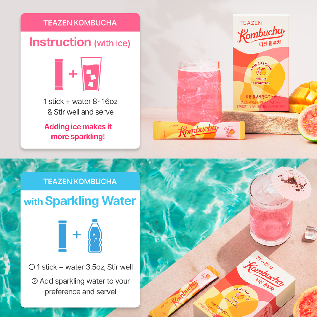 Teazen Kombucha Mango Guava 10T