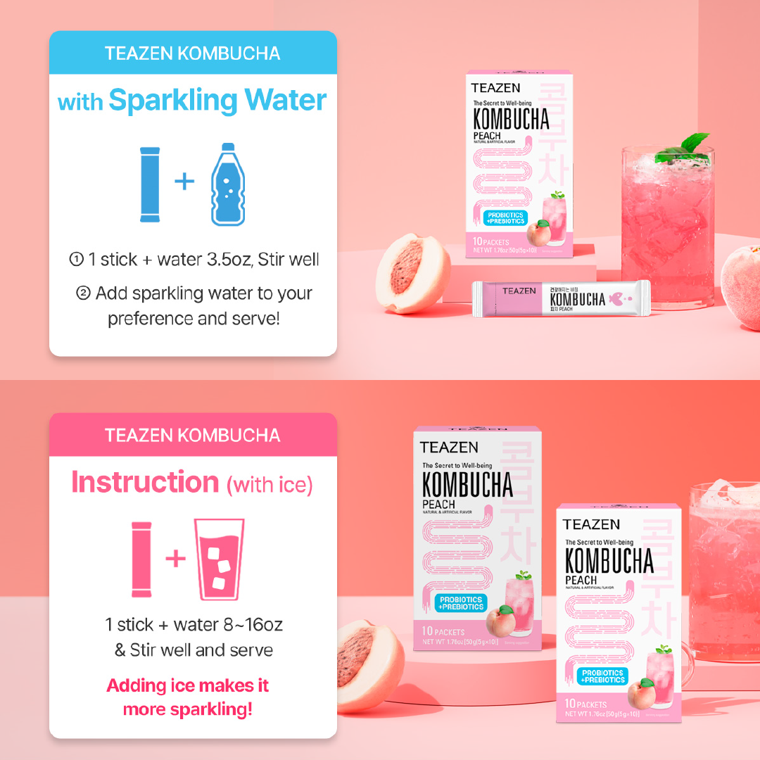 Teazen Kombucha Peach 10T