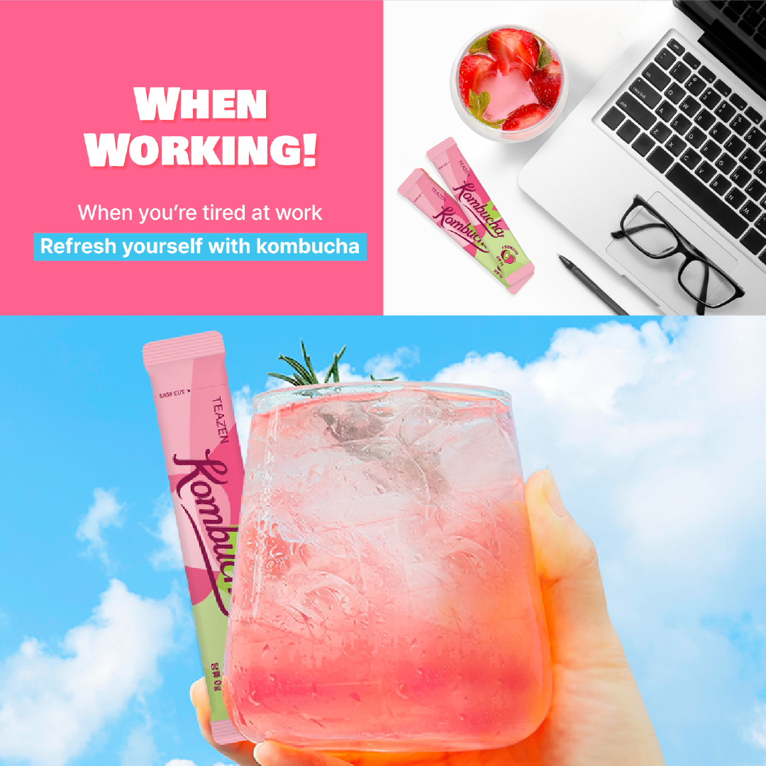 Teazen Kombucha Strawberry Kiwi 10T