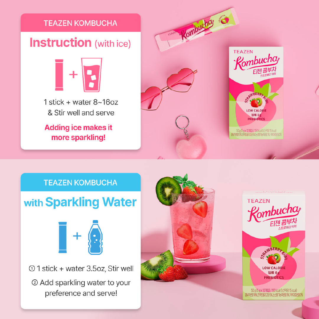 Teazen Kombucha Strawberry Kiwi 10T